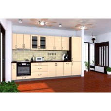 Bucatarie Zebra wenge / Fronturi MDF vanilie simplu - Varianta 3